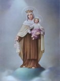 Foto de Nuestra Señora del Carmen sosteniendo al Niño Jesús.